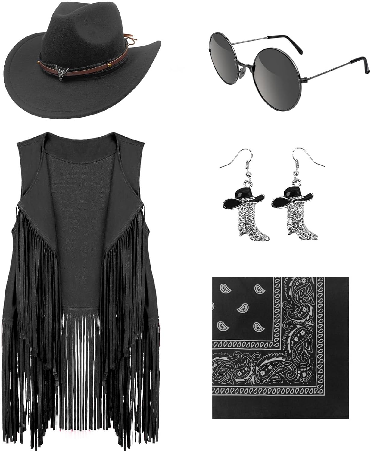 HyperFun Cowgirl Outfits for Women with Hat and Accessories