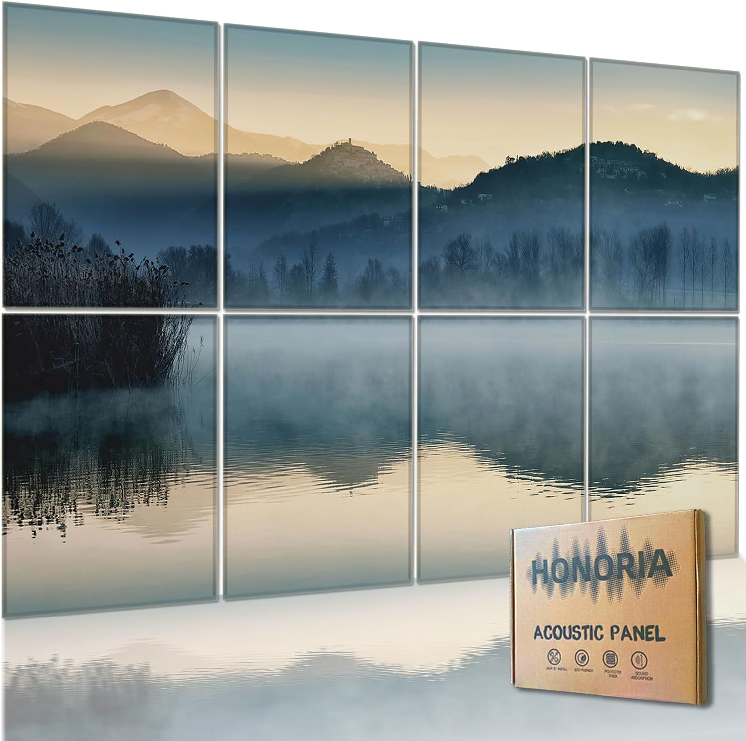 HONORIA 8 Pack Art Acoustic Panels for Sound Absorption