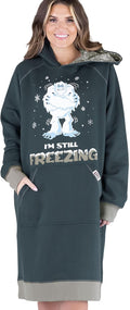 Oversized Hoodie Sweatshirt Dress for Women - Cozy Winter Lounge