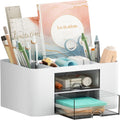Marbrasse Pen Organizer with 2 Drawer Desk Caddy - Compact
