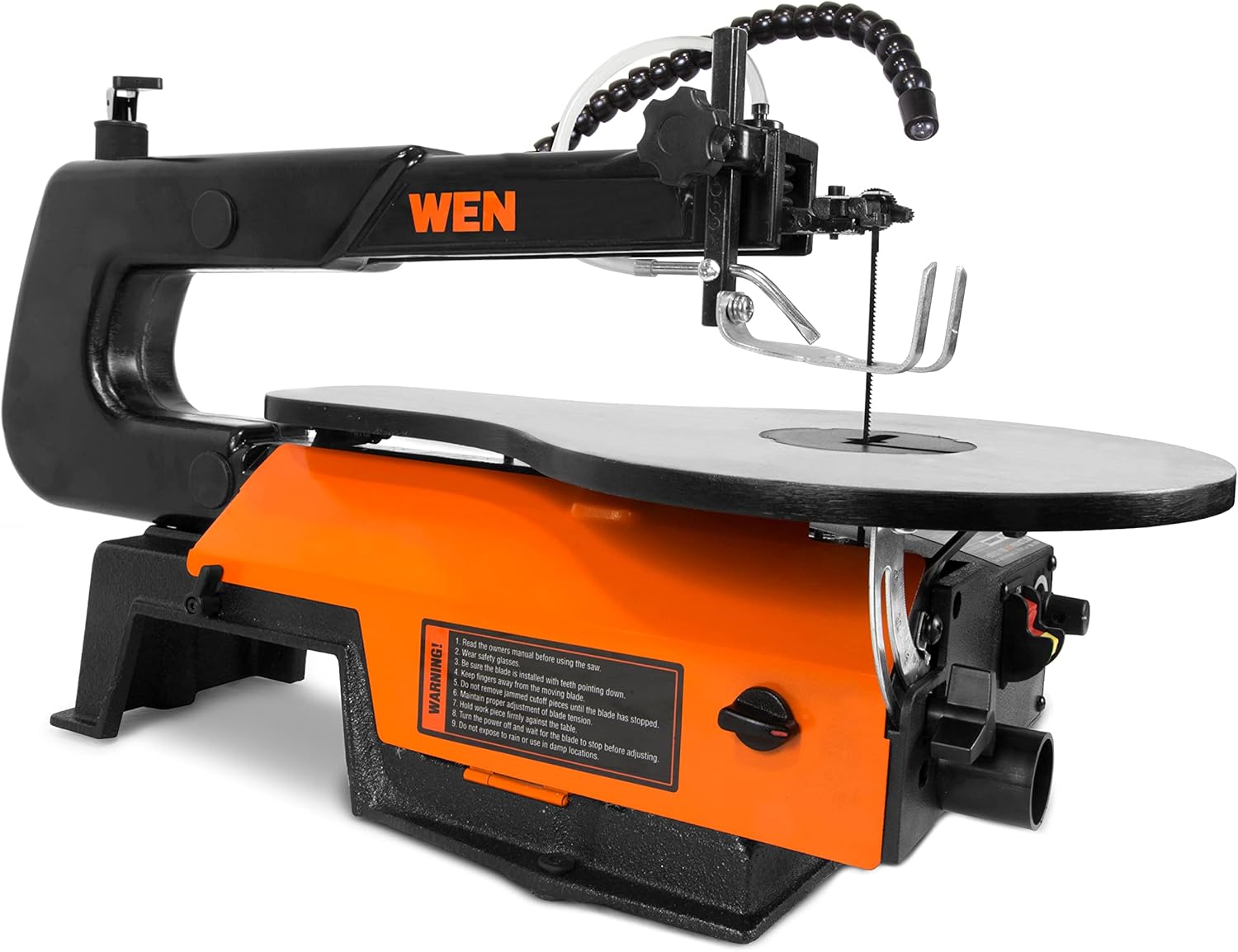 WEN Variable Speed Scroll Saw with Work Light and Blade Changes