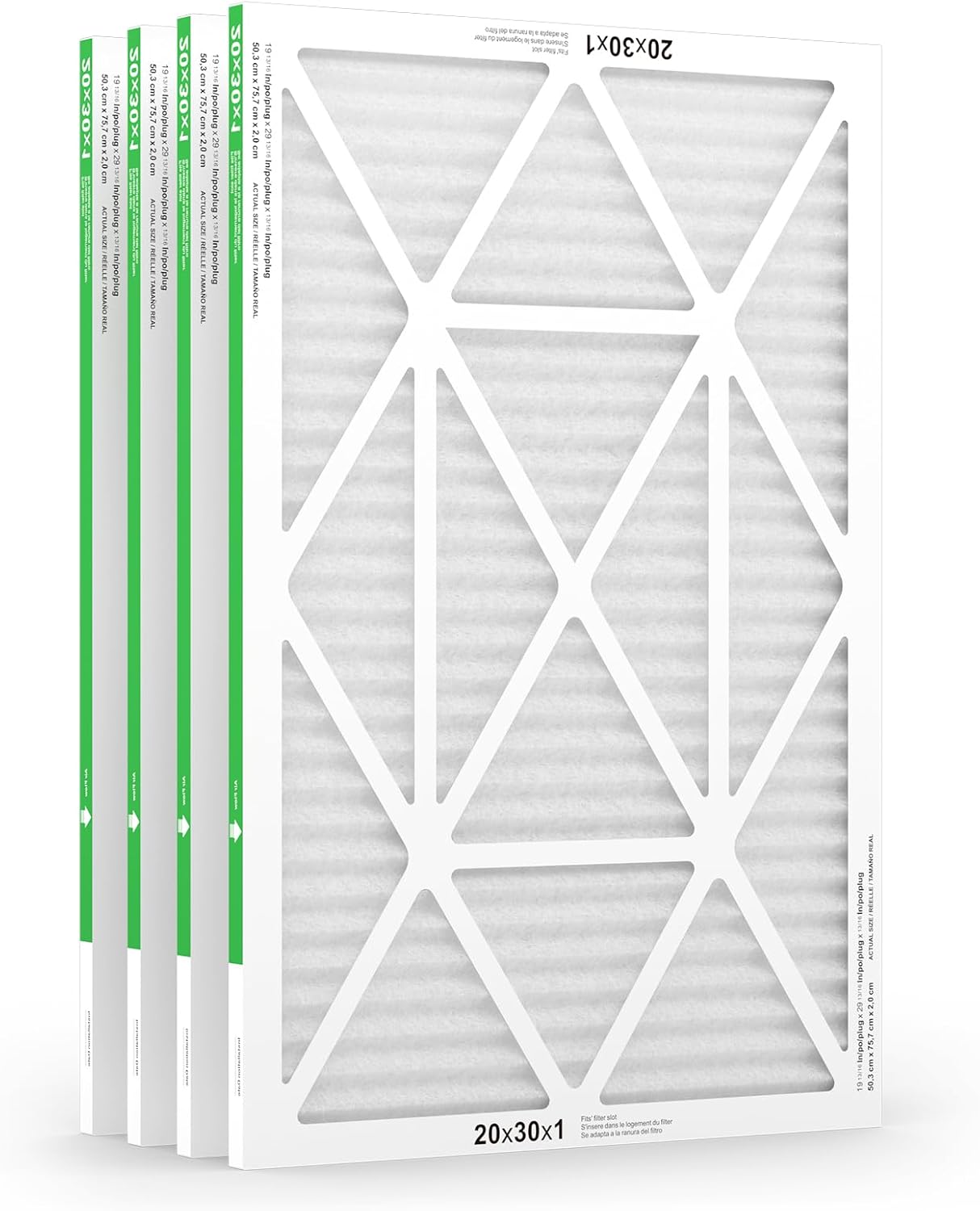 20x30x1 Air Filter 4 Pack - MERV 8 Pleated Dust Defense