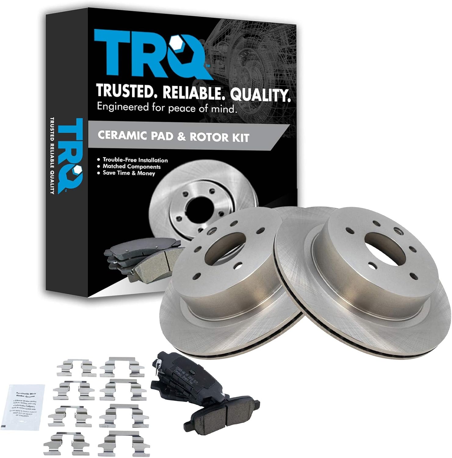 TRQ Rear Brake Pad & Rotor Kit for INFINITI G35 and Nissan 350Z