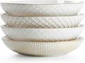 Pasta Bowls Large Salad Serving Bowls Set of 4 - Farmhouse Embossed