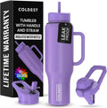 Coldest 46 oz Insulated Tumbler with Handle - Galaxy Purple