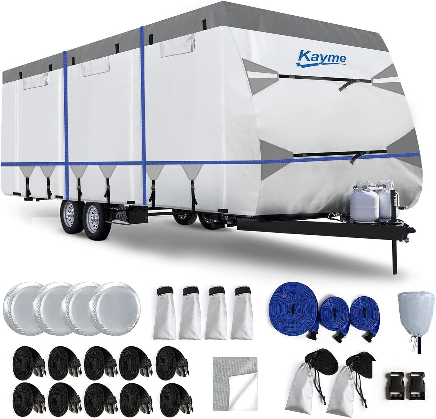 Kayme RV Cover for 31-34ft Trailers - Heavy Duty Waterproof