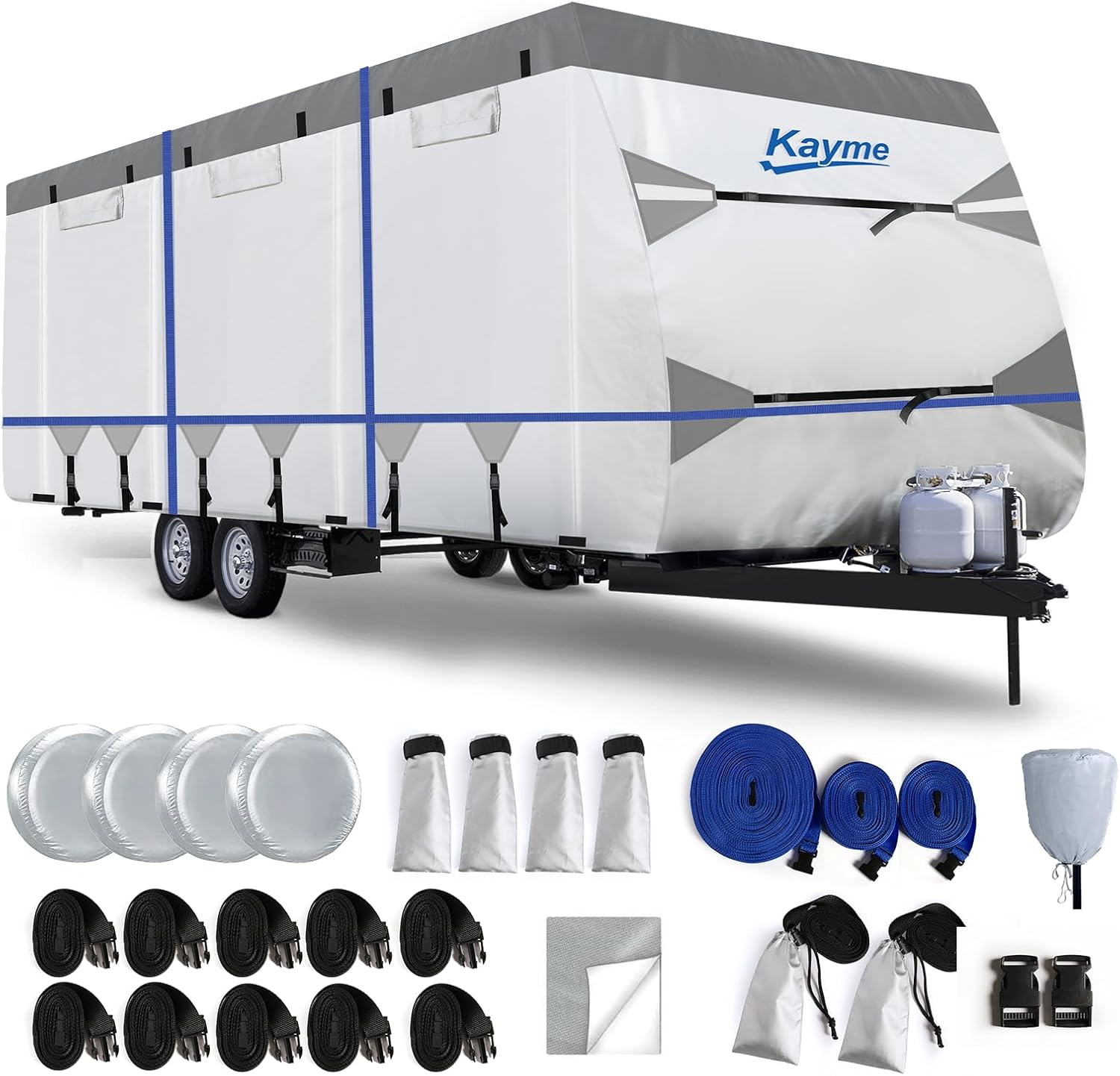 Kayme RV Cover for 31-34ft Trailers - Heavy Duty Waterproof