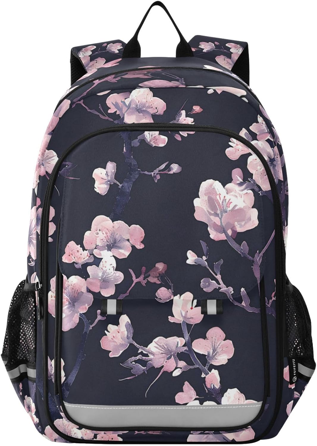 Durable Pink Purple Cherry Blossoms School Backpack for All