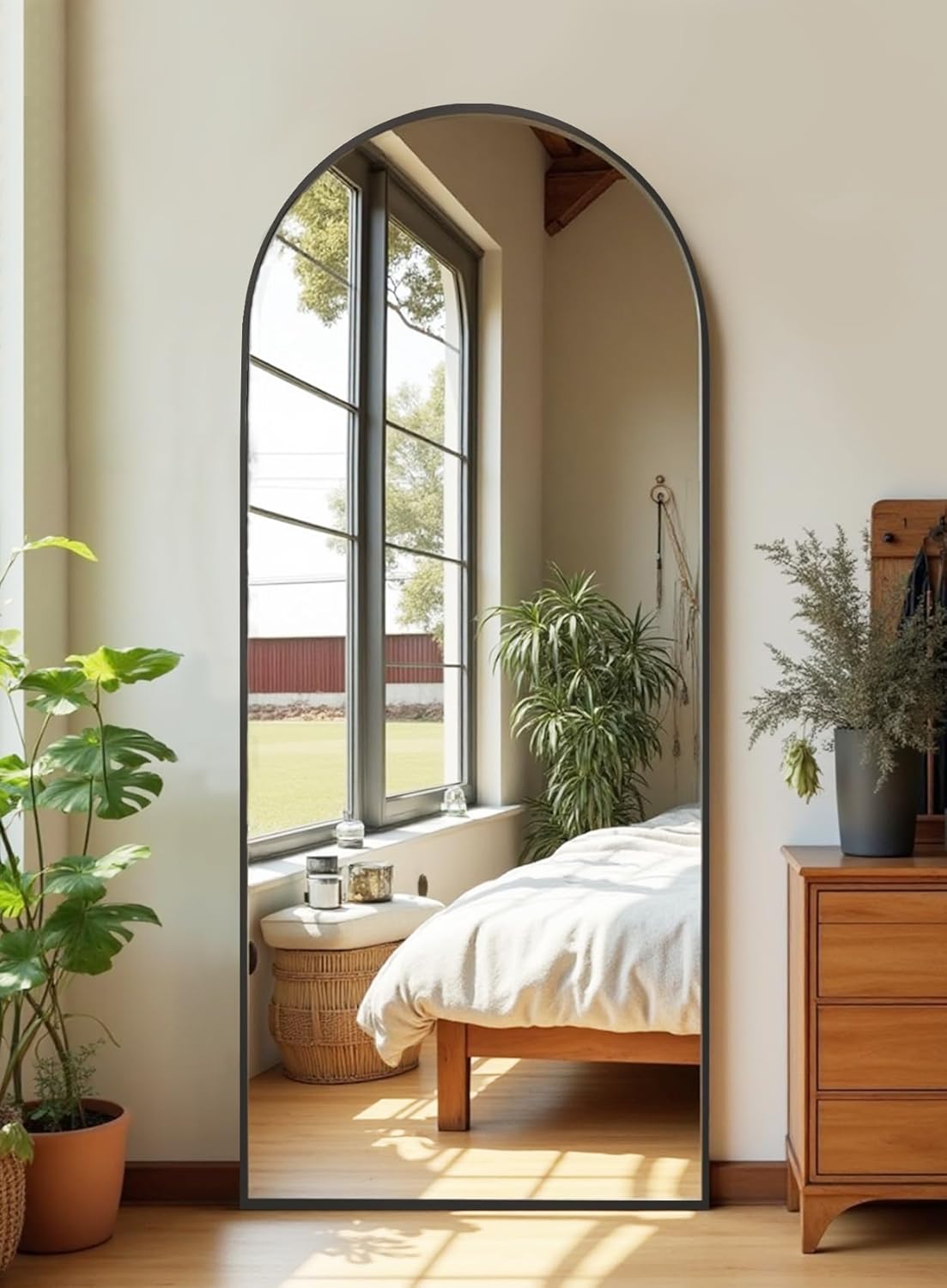 Full Length Black Floor Mirror with Stand for Any Room
