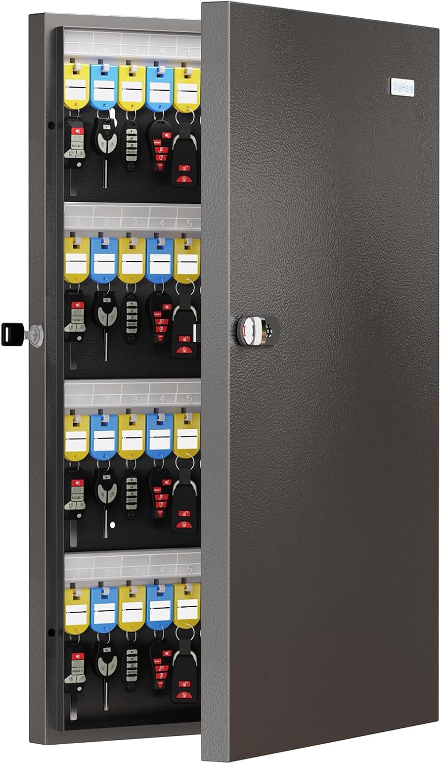 WeHere Key Lock Box Wall Mount for Secure Key Storage Solutions