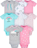 Gerber Baby Girls' 8-Pack Onesies, Stay Comfy All Day!