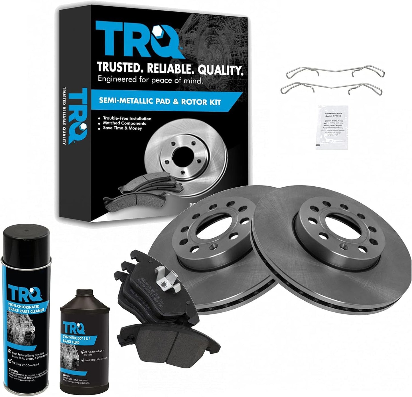 TRQ Front Brake Pad & Rotor Kit for Audi A3 and VW Models