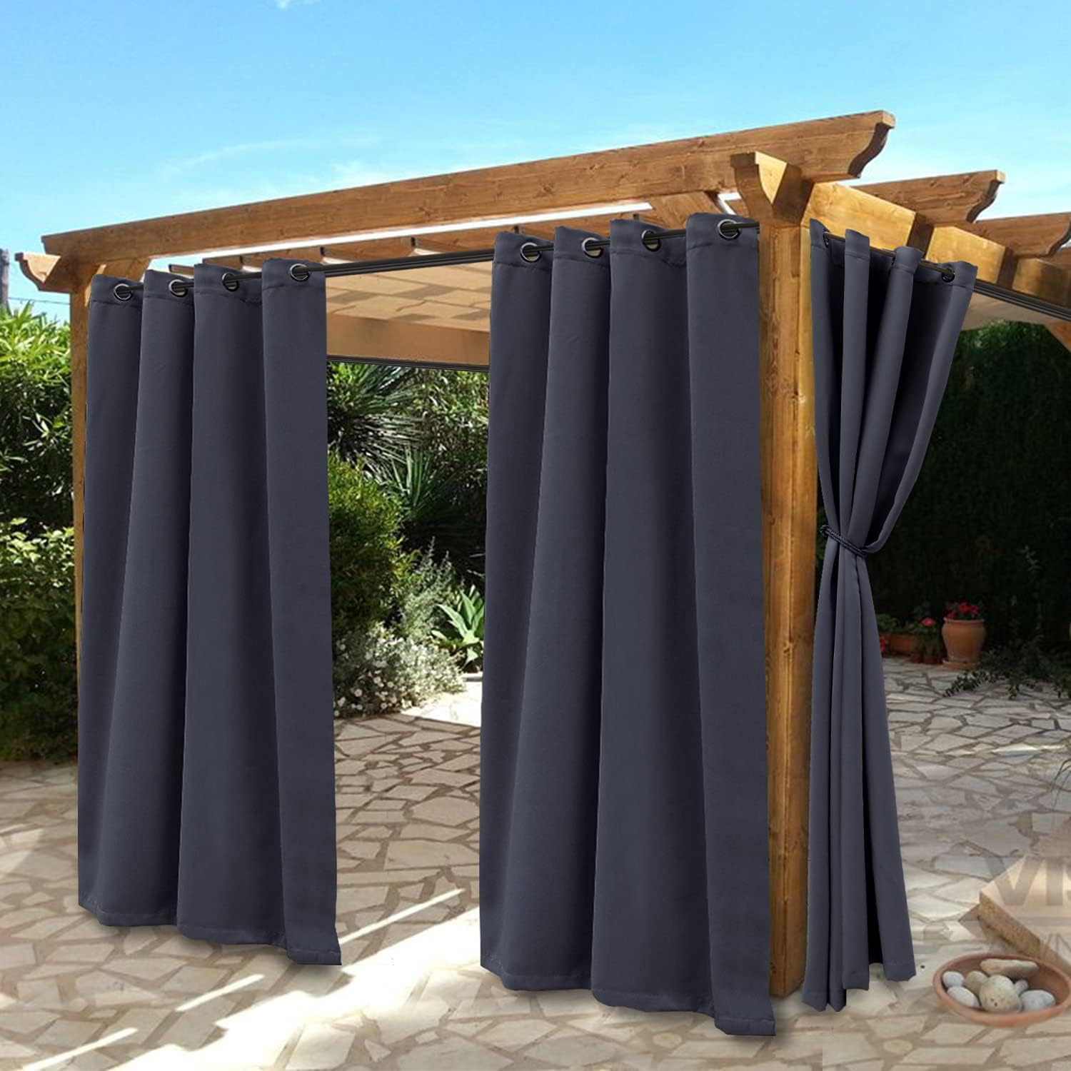 BONZER Waterproof Indoor/Outdoor Curtains for Total Privacy