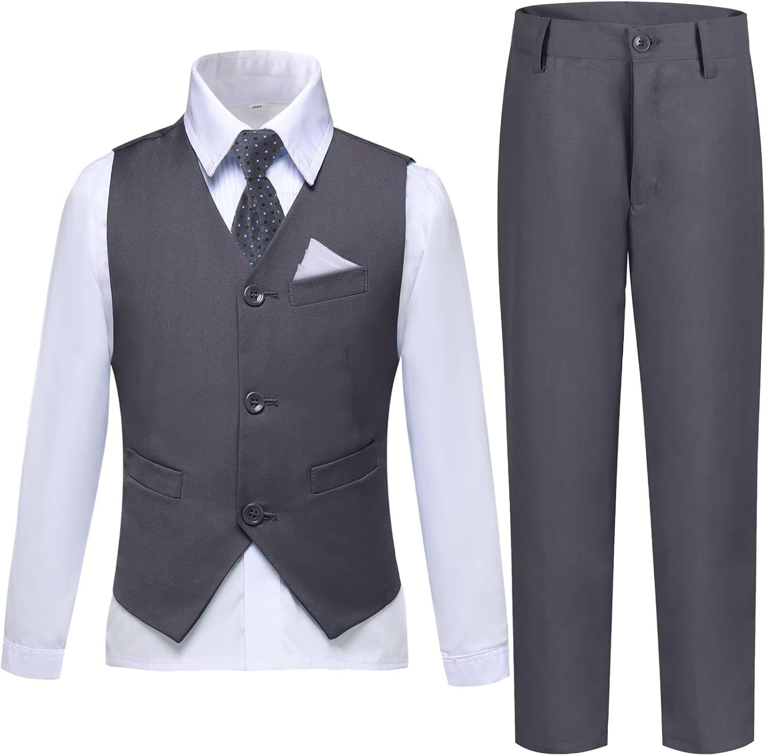 Boys Suit Formal Dress Pants Vest Suit Set for Weddings and More