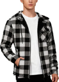 ZITY Flannel Jacket Sherpa Lined Hoodie - Warm Winter Plaid
