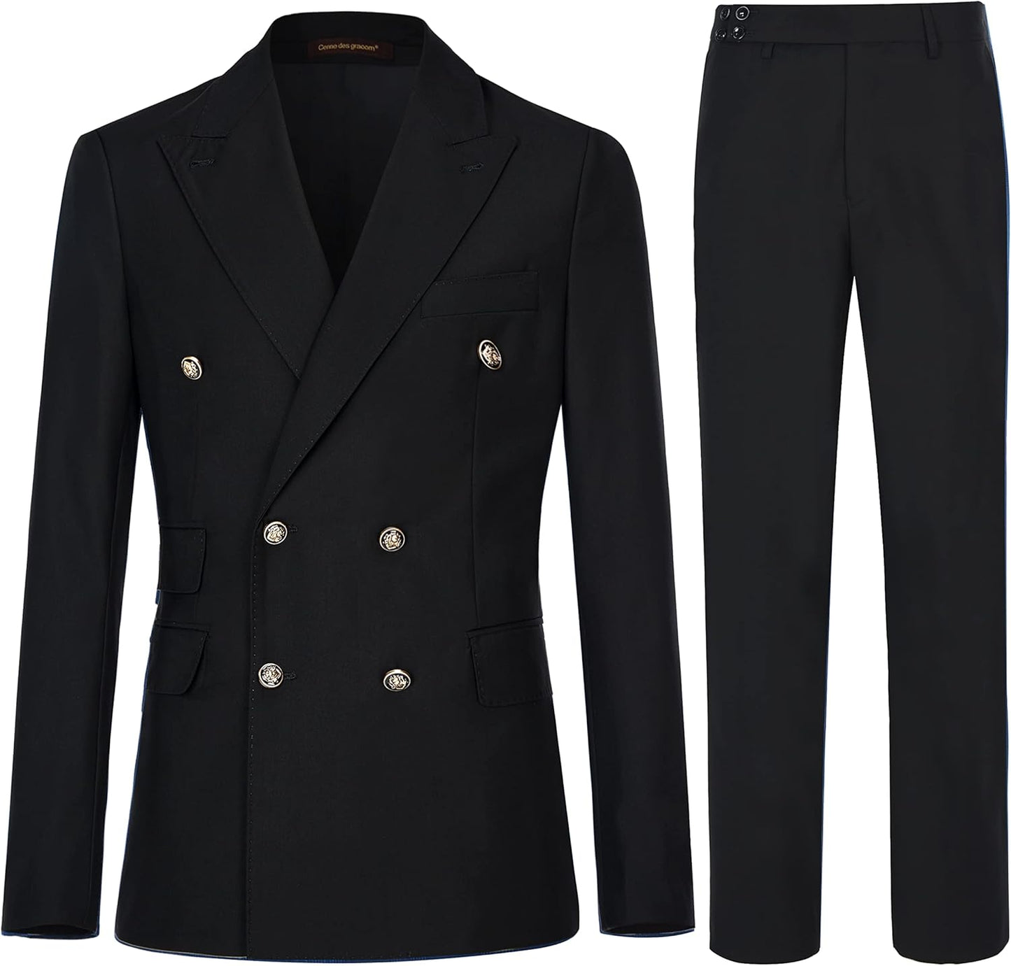 Men's Slim Fit Double Breasted Suit for Business and Weddings