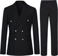 Men's Slim Fit 2 Piece Double Breasted Suit - Tailored Look Cenne