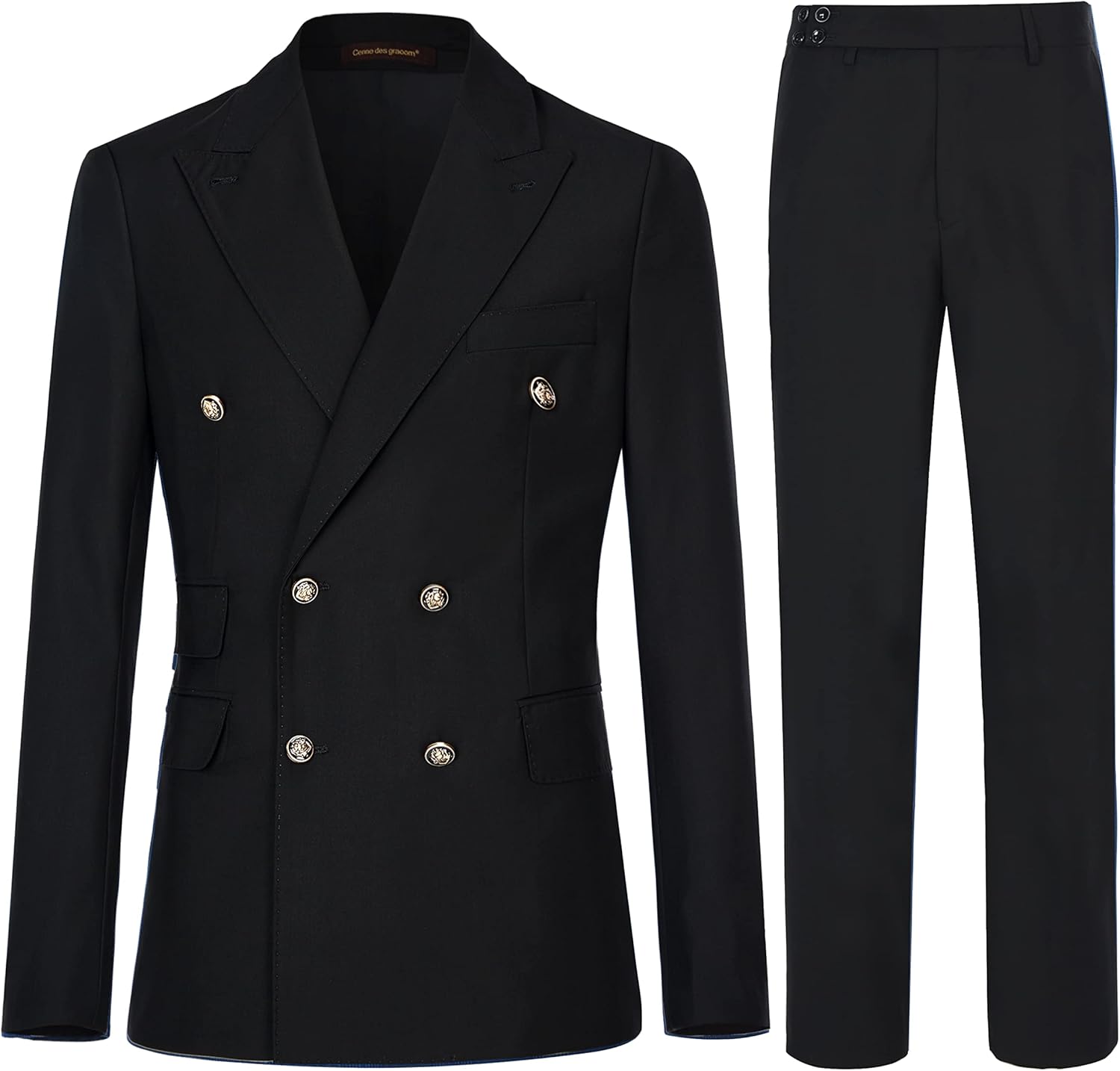 Men's Slim Fit Double Breasted Suit for Business and Weddings