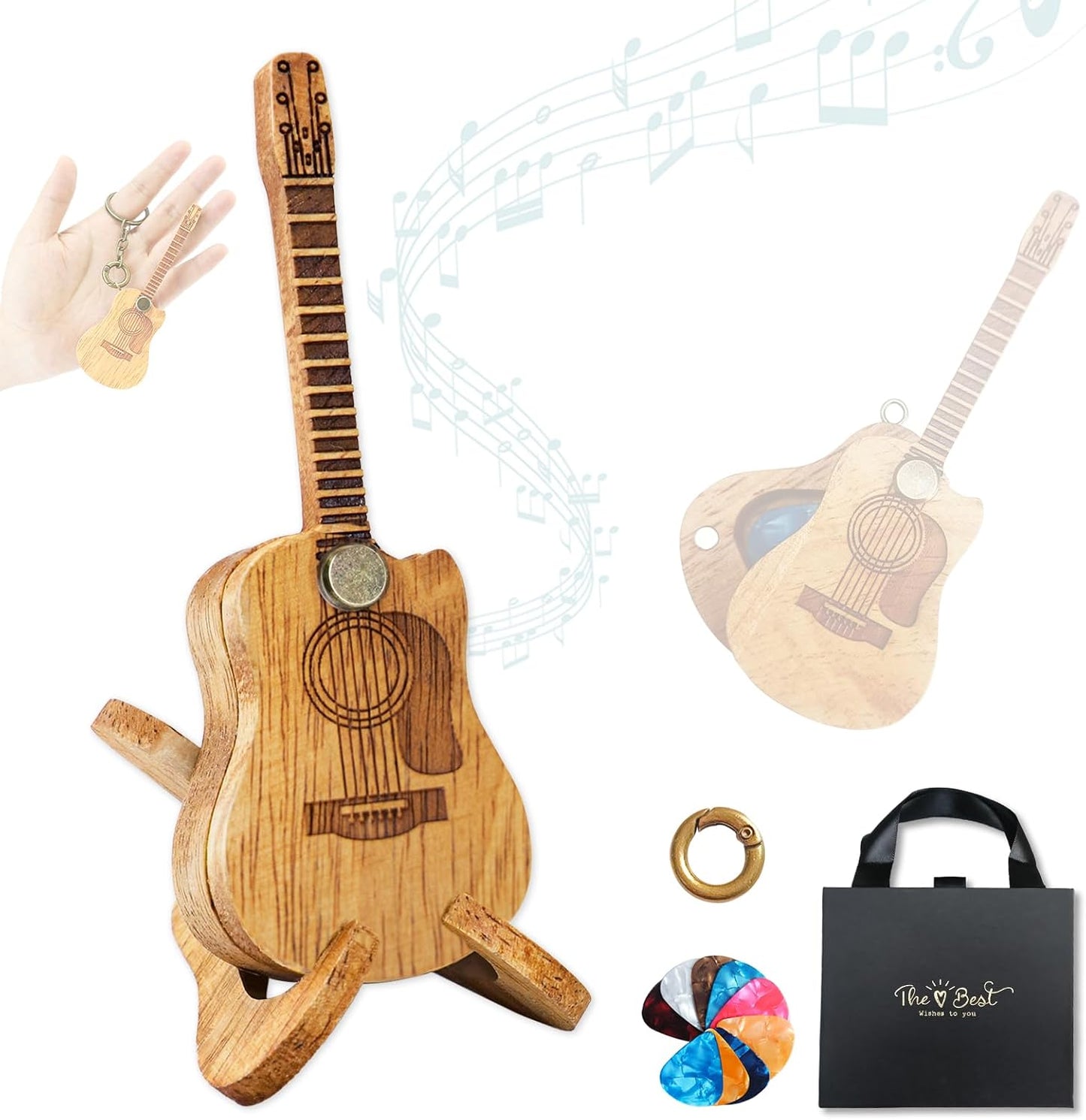 Wooden Guitar Pick Holder Set - Music Lover's Dream!
