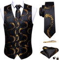 Mens Paisley Silk Jacquard Waistcoat 5PCS Set - Smart Formal Look