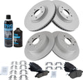 TRQ Front and Rear Brake Pad & Rotor Kit - Complete OE Replacement