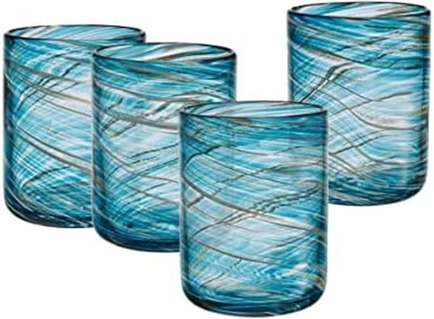 Mikasa Color Swirl Rocks Glasses Set of 4 in Vibrant Blue