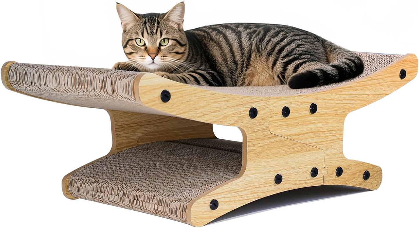 Reversible Cat Scratcher Bed for Large Cats - Durable Lounge
