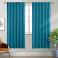 BGment Rod Pocket and Back Tab Blackout Curtains - Peacock Blue