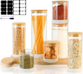 Glass Storage Containers with Bamboo Lids 7 Pack - Versatile Pantry
