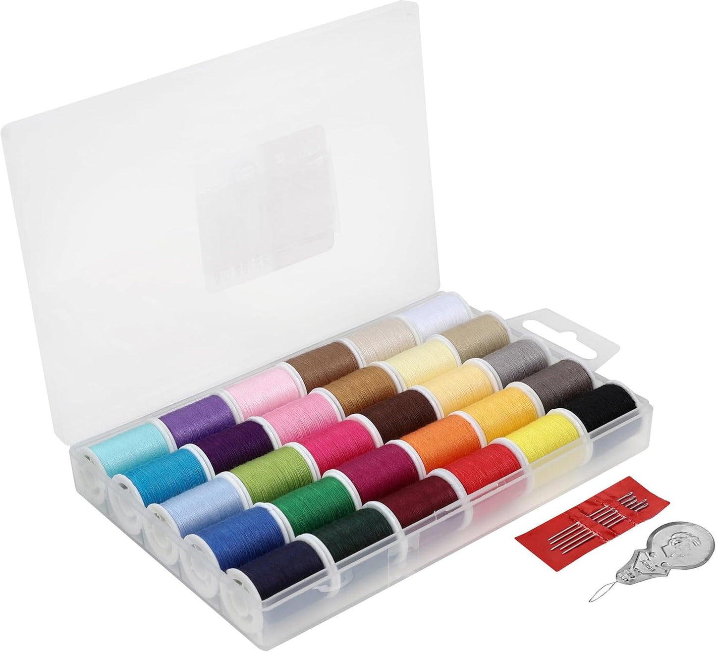 SINGER Thread Set - 30 Colors, 50 Yards Each, Sewing Kit with Needles & Threader