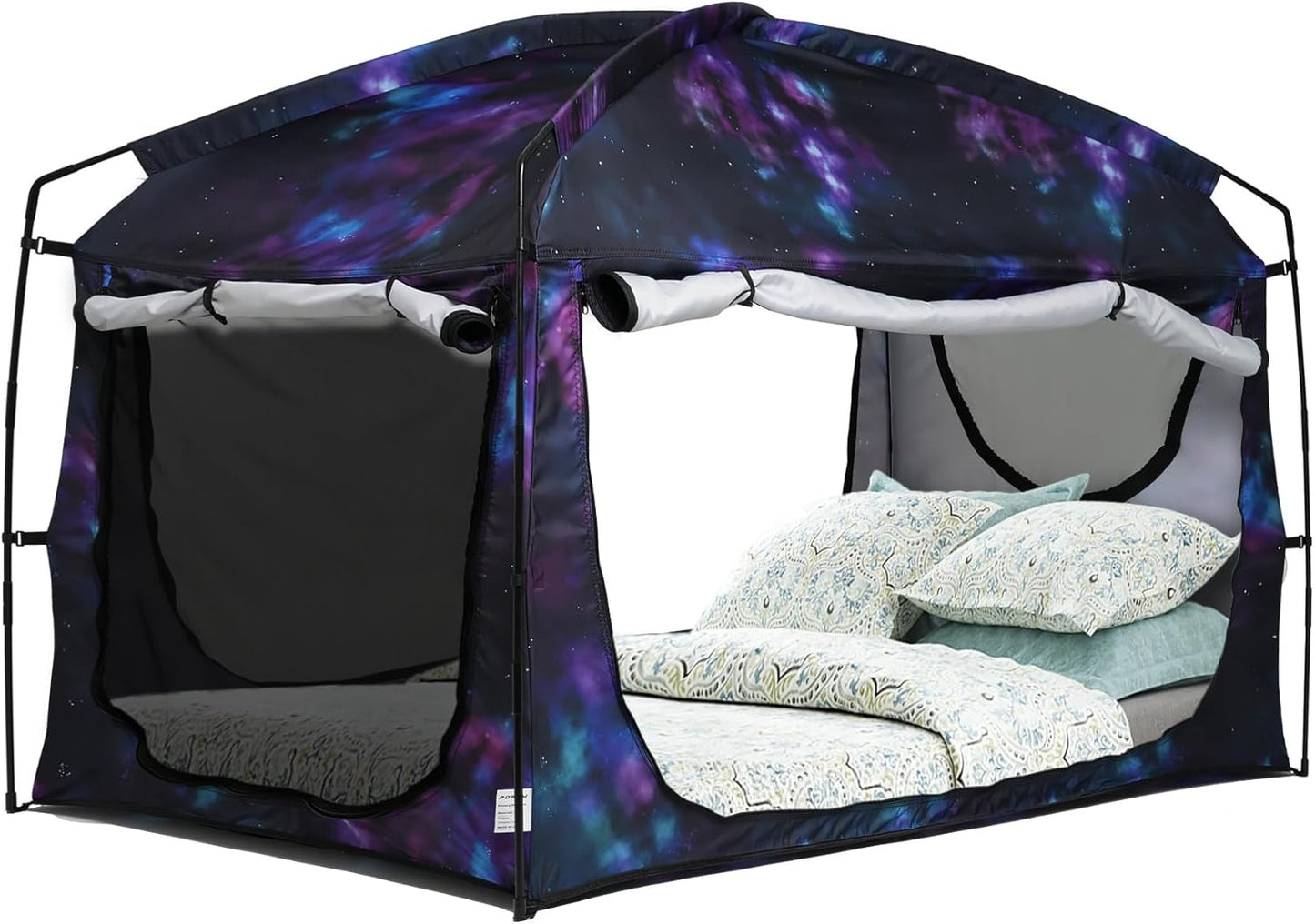 Portable Privacy Bed Tent: 90% Blackout, Breathable Mesh