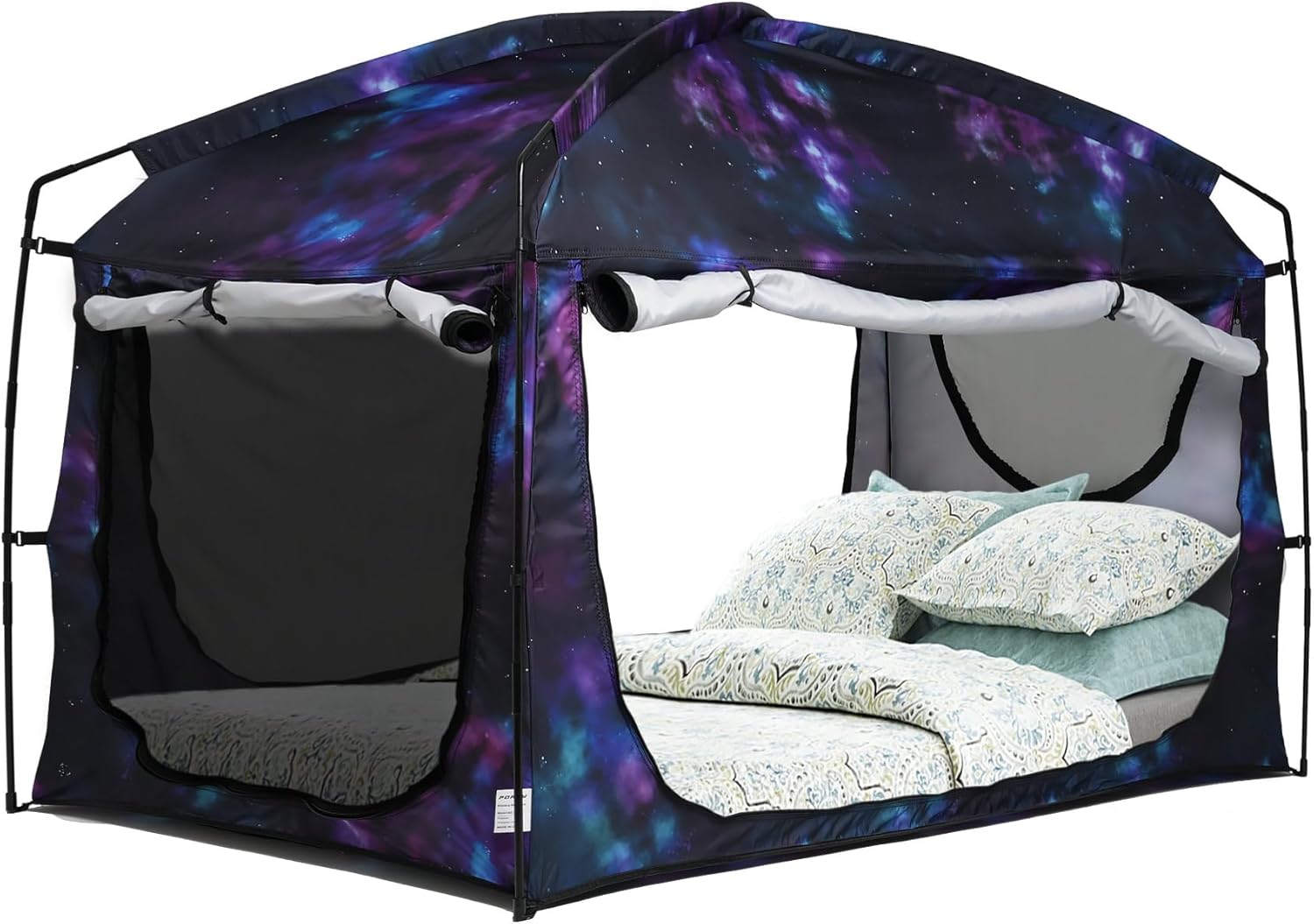 Portable Privacy Bed Tent: 90% Blackout, Breathable Mesh