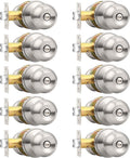 Probrico Bedroom Bathroom Door Knobs Brushed Nickel Privacy Set