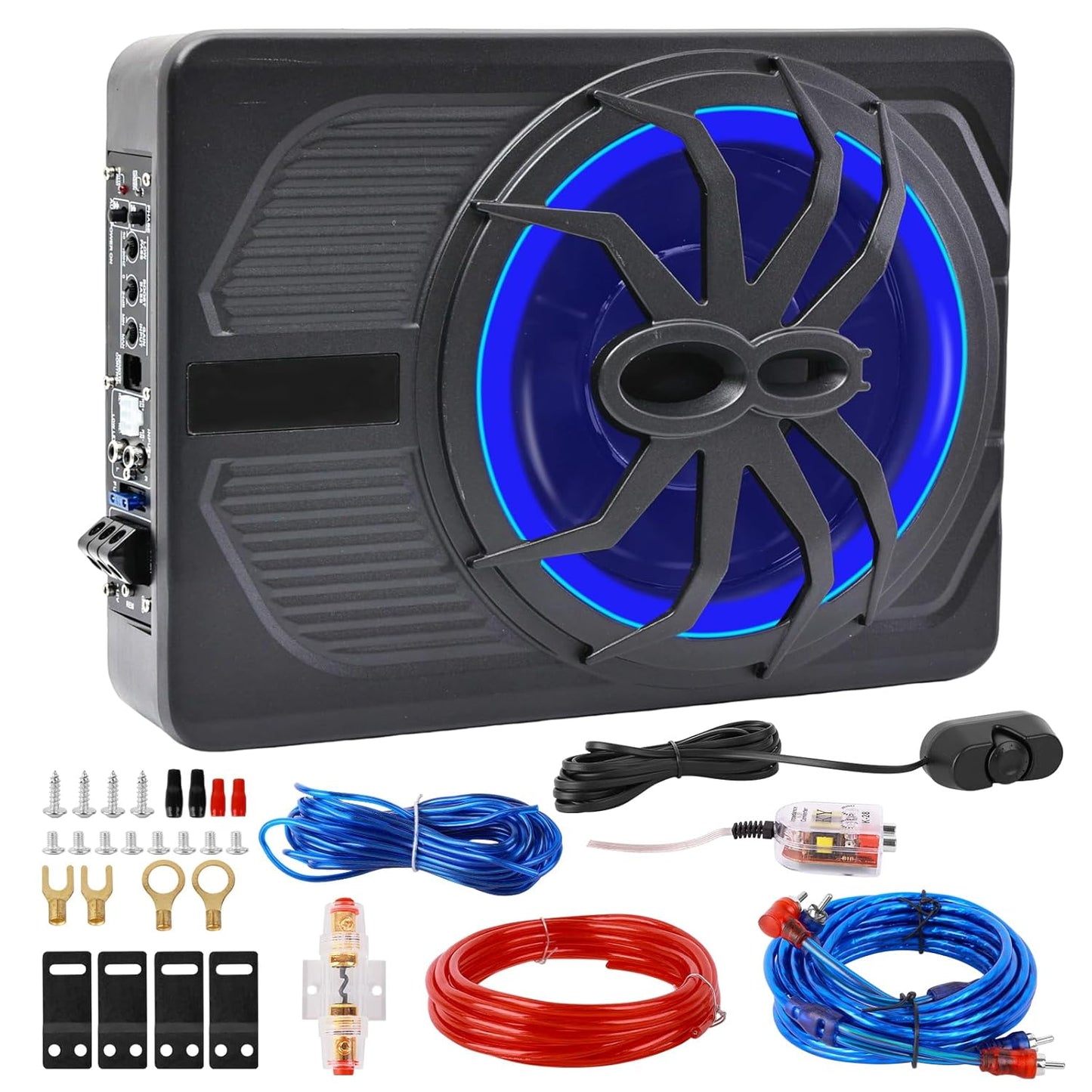 800W Under Seat Powered Car Subwoofer with Built-in Amplifier