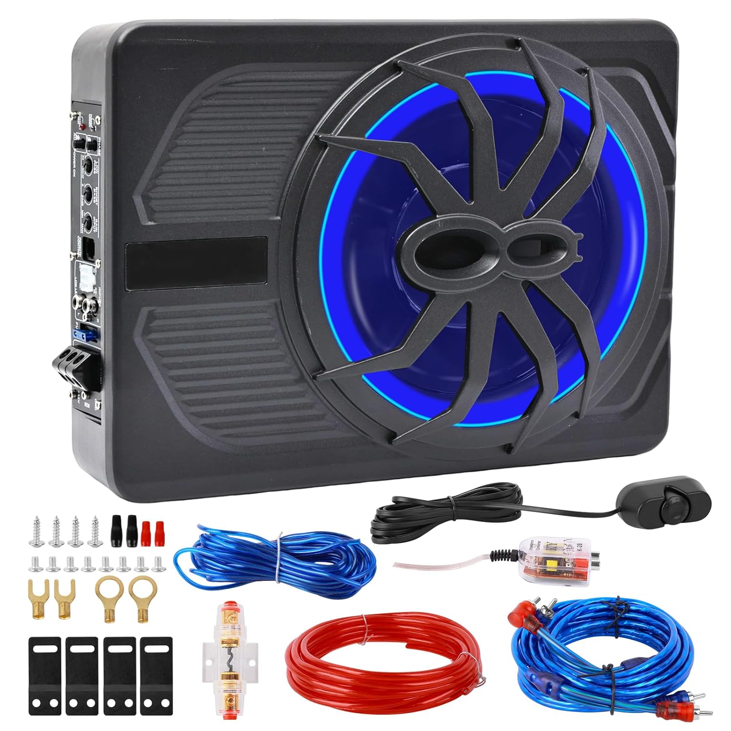 800W Under Seat Powered Car Subwoofer with Built-in Amplifier