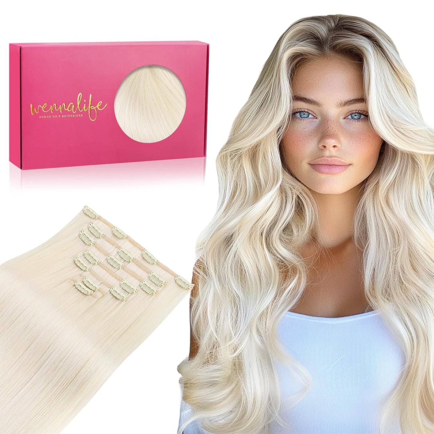 WENNALIFE Clip in Hair Extensions for Volume and Length