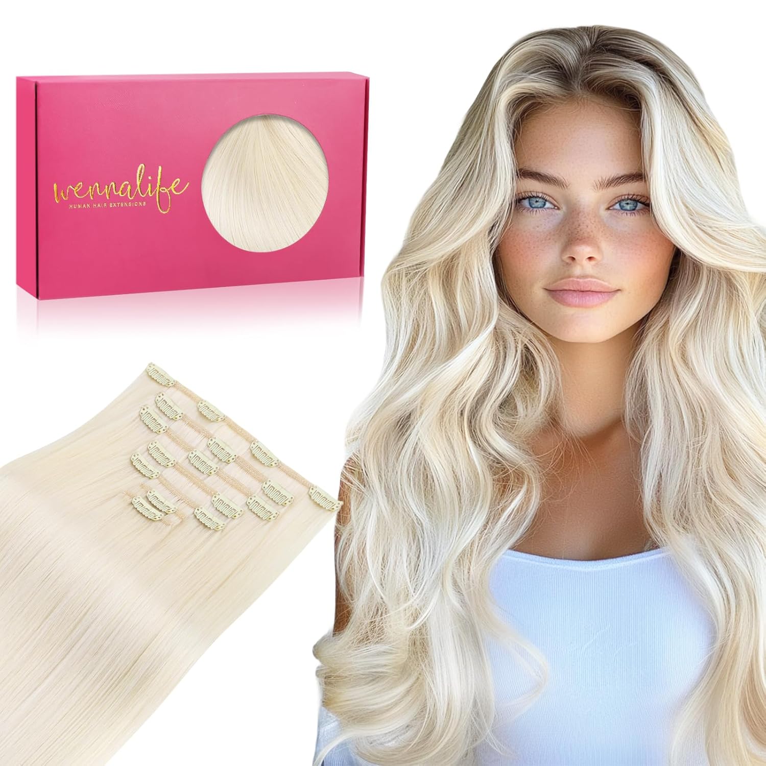 WENNALIFE Clip in Hair Extensions for Volume and Length