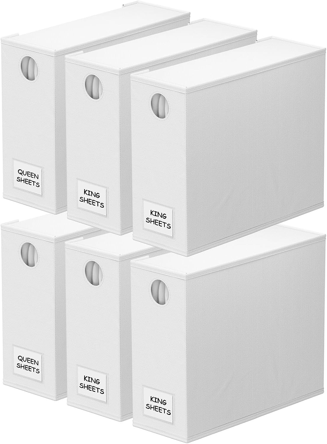 SpaceAid Bed Sheet Organizers - 6 Pack for Linen Closet Storage
