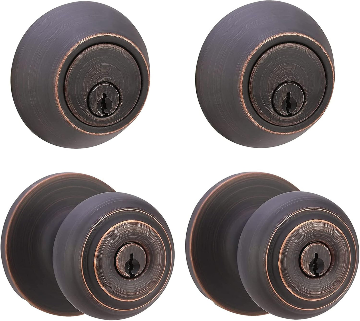 Classic Oil Rubbed Bronze Exterior Knob and Deadbolt Set of 2