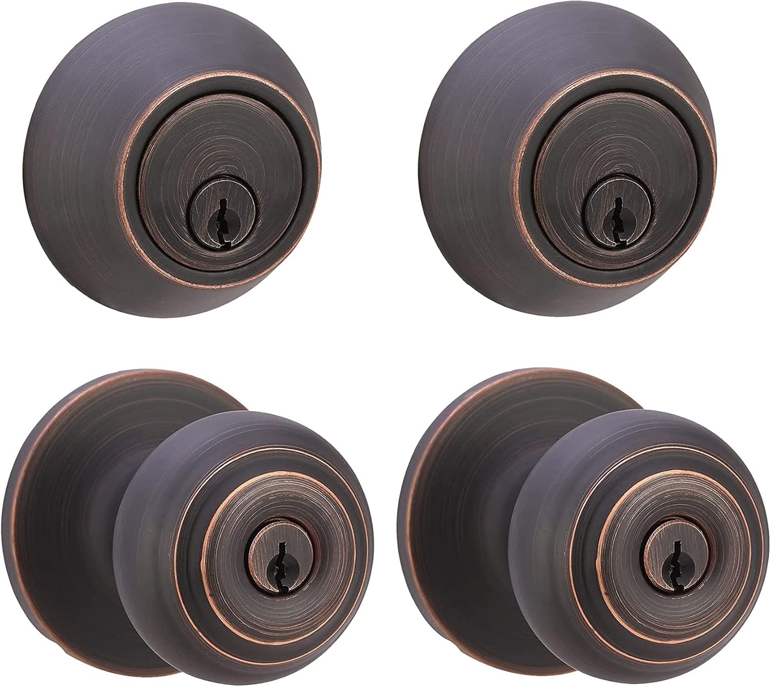 Classic Oil Rubbed Bronze Exterior Knob and Deadbolt Set of 2