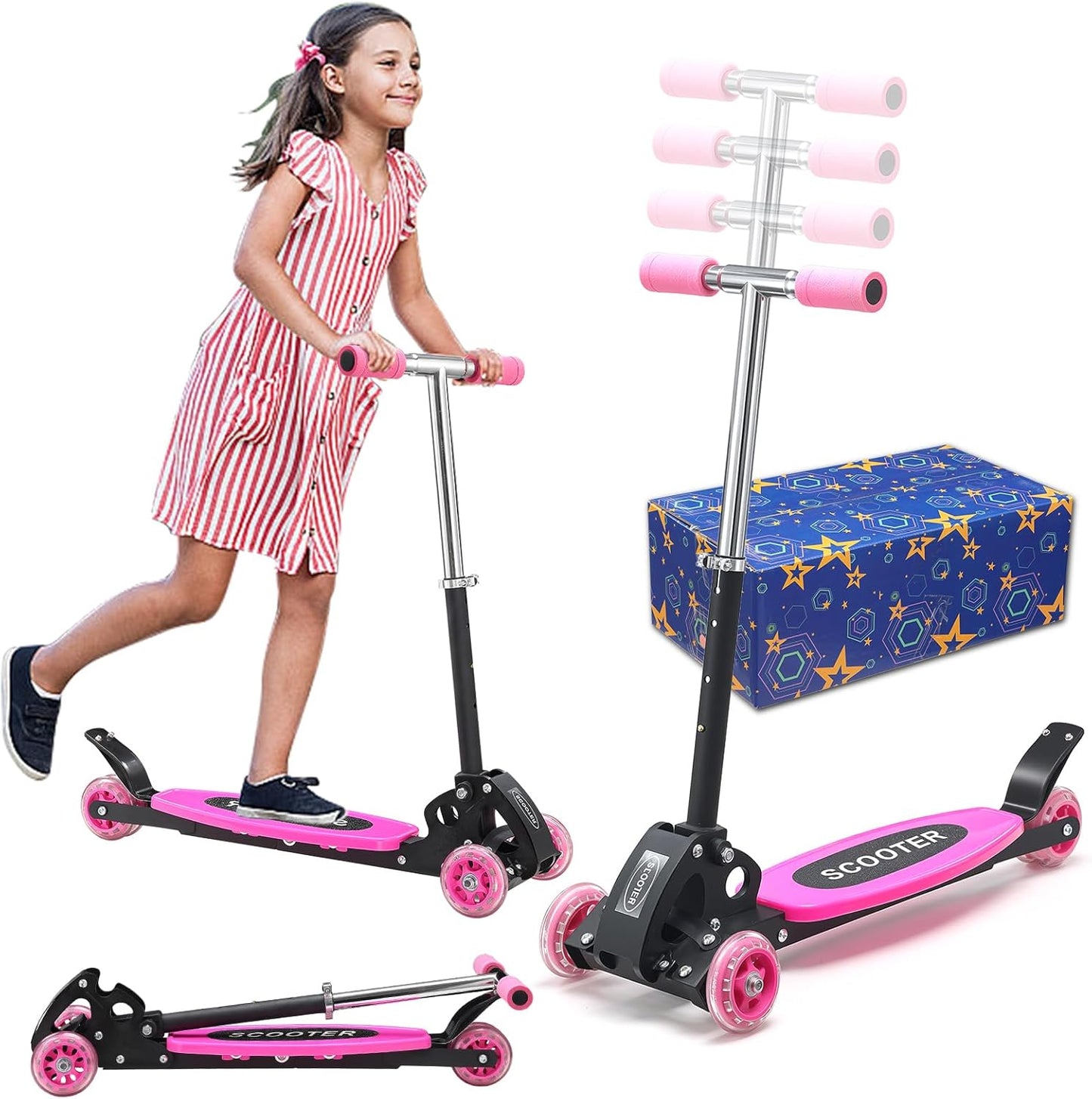 Heavy Duty 3 Wheel Toddler Scooter for Kids 3-7 Years Old