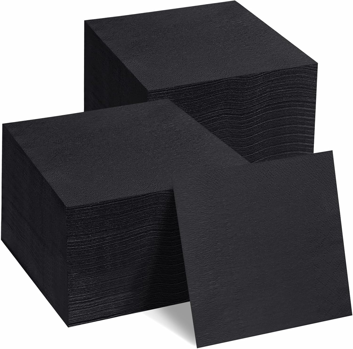Lechay 2-Ply Black Cocktail Napkins - 200 Pack