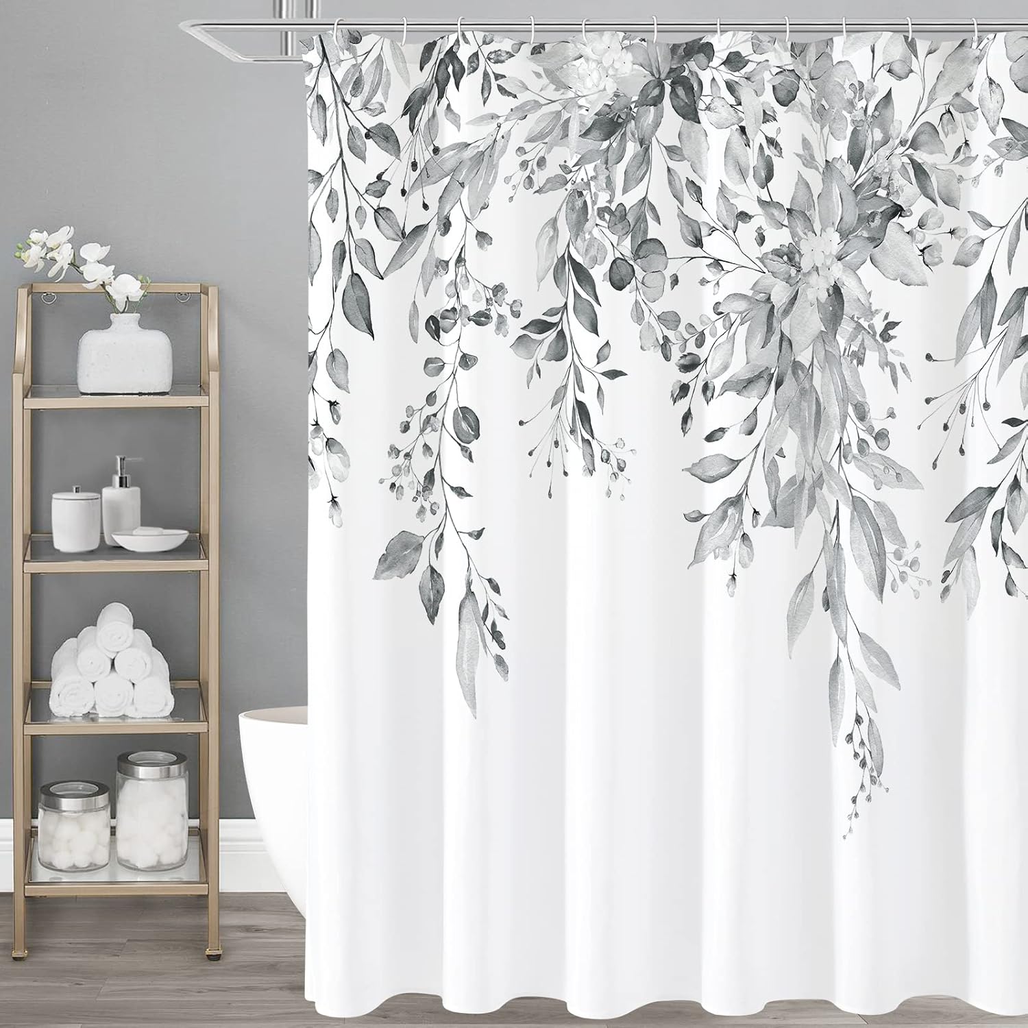 Watercolor Eucalyptus Shower Curtain Set - Gibelle