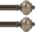 Curtain Rod 32 to 58 in Single Rod with Marble Ends - Adjustable
