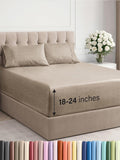 Extra Deep Pocket King Microfiber Sheets - Heathered Beige 4-Piece