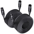 XLR Microphone Cable 2-Pack 50ft - Professional Balanced Audio