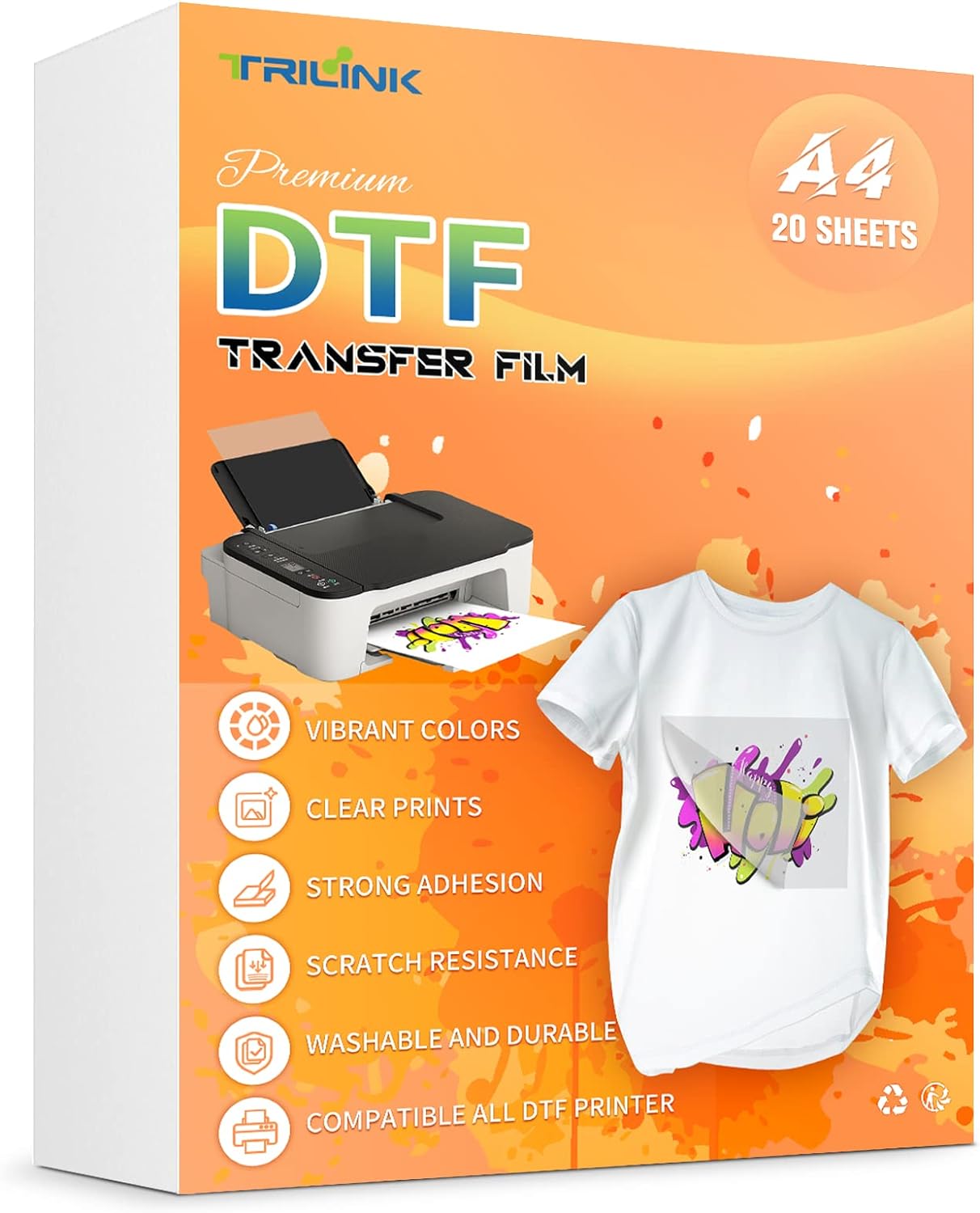 Premium TRILINK DTF Transfer Paper - Vibrant Sublimation Prints!