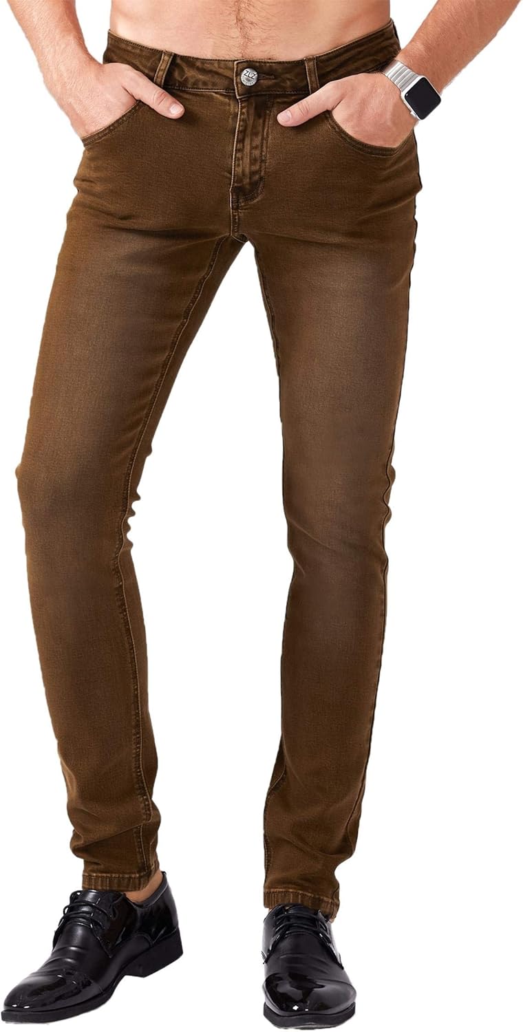 ZLZ Slim Fit Colorful Jeans for Younger-Looking Fashionable Men