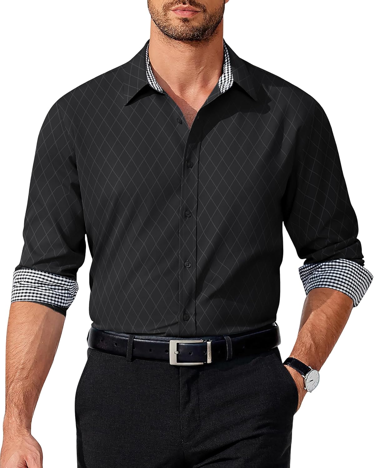 COOFANDY Men's Dress Shirt Long Sleeve Casual Button Down Style