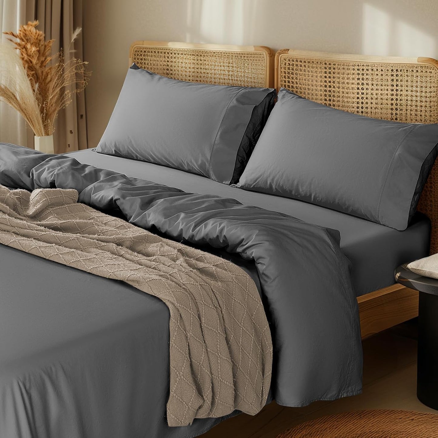 LBRO2M 1000 Thread Count Cotton Sheets Set for California King